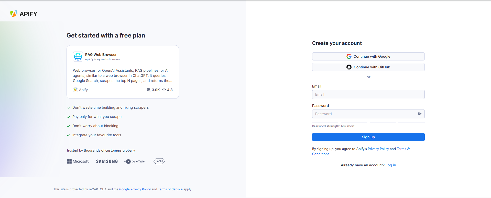 Make interface showing API token field and connection name field for Apify integration setup